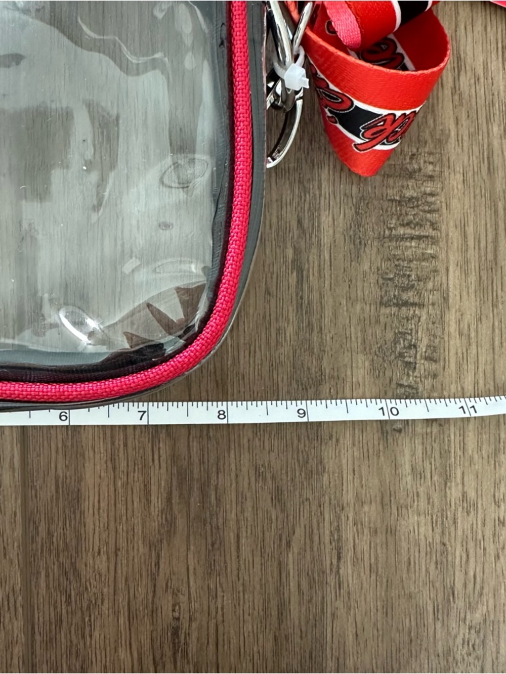 NWT! Texas Tech Red Raiders Clear Zippered Bag, Adjustable Strap, 8” x 5.5” x 3” - Picture 7 of 9